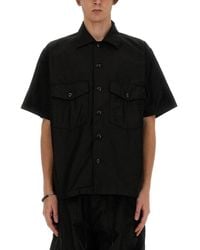 Needles - Relaxed Fit Short-Sleeved Shirt With Classic Collar And Chest Pockets - Lyst