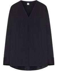 TOTEME - Bluse Mit V-Ausschnitt - Lyst