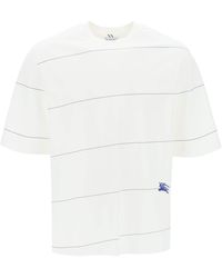 Burberry - T-shirt à rayures avec broderie EKD - Lyst