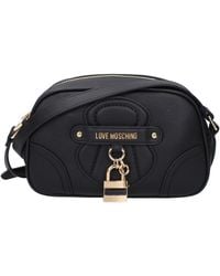 Love Moschino - Borse A Tracolla Donna Poliuretano Nero - Lyst