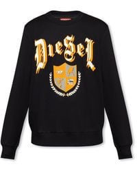 DIESEL - Printed Long Sleeve Round Neck Sweatshirt - Lyst