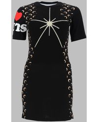 Marine Serre - Crescent Moon Cotton Mini Dress - Lyst