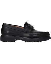 Ferragamo - Herrens Plano-Loafer aus schwarzem Leder - Lyst