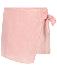 120% Lino - Shorts Con Fiocco - Lyst