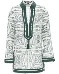 Tory Burch - Vestido de túnica de algodón estampado de - Lyst