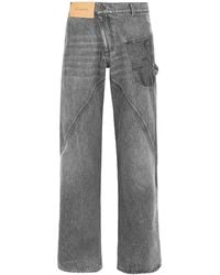 JW Anderson - High-Rise Straight Leg Jeans With Twisted Seams - Lyst