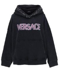 Versace - Logotipo de algodón sudadera - Lyst