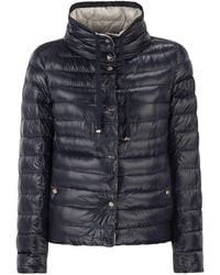 Herno - Reversible Ultra-Light Nylon Down Jacket With Funnel Neck - Lyst