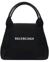 Balenciaga - Small Cabas Logo Print Tote Bag - Lyst