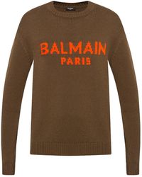 Balmain - Suéter de logotipo de lana - Lyst