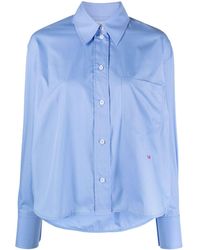 Victoria Beckham - Camisa recortada con bordado del logotipo - Lyst
