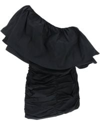 ROTATE BIRGER CHRISTENSEN - Robe courte Taft plissé à épaules dénudées - Lyst