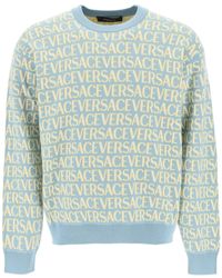 Versace - Monogramm Baumwollpullover - Lyst