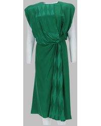 Versace - Silk-Blend Draped Midi Dress - Lyst