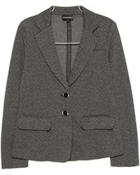 Emporio Armani - Cotton Single Breasted Jacket - Lyst