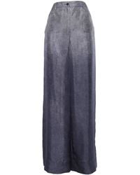 Alberta Ferretti - Wide-Leg Silk Trousers With Fluid Drape - Lyst