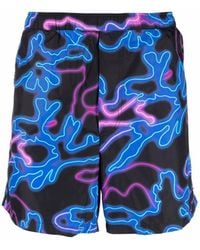 Valentino - Neon Print Swim Shorts - Lyst
