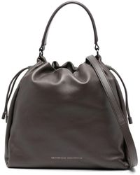 Brunello Cucinelli - Bucket Mellow Leather Handbag - Lyst