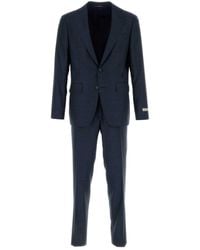 Canali - Navy Blue Wool Suit - Lyst