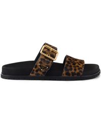 Prada - Sandalen Met Dierenprint - Lyst