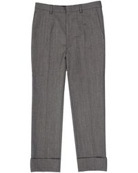 Prada - Broeken ,Grijs ,Wol Wollen Nette Broek - Lyst