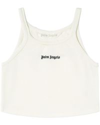 Palm Angels - Palm Engelen Geborduurd Logo Crop Top Met - Lyst