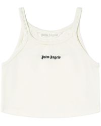 Palm Angels - Bestickte Logo -Ernteoberseite mit - Lyst