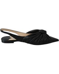 Jimmy Choo Leer Sandalen Met Slangenleer-effect in het Zwart Dames Schoenen voor voor Platte schoenen voor Platte sandalen 