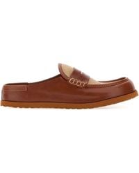 Birkenstock - Two Tone Raffia And Nappa Leather Naples Slippers - Lyst
