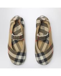 Burberry - Check Pattern Nylon-Blend Ballerina - Lyst