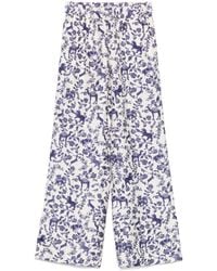 Alberto Biani - Printed Silk Trousers - Lyst