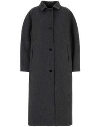 Jil Sander - Dark Wool Blend Coat - Lyst