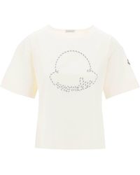 Moncler - T -shirt Met Nautisch Touwlogo -ontwerp - Lyst