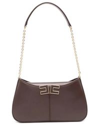 Elisabetta Franchi - Bolso al hombro con detalle del logo de - Lyst