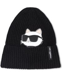 KARL LAGERFELD - Beanie Hat Snood Acrylic - Lyst