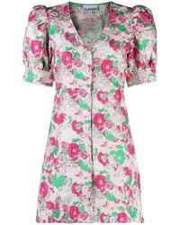 Ganni - 3D Jacquard Mini Dress - Lyst
