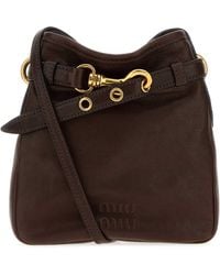 Miu Miu - Chocolate Nappa Leather Crossbody Bag - Lyst
