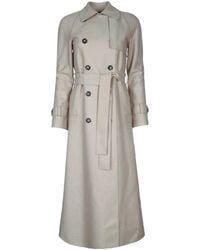 Harris Wharf London - Long Raglan Trench Light Pressed Wool - Lyst