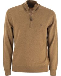 Polo Ralph Lauren - Wool Pullover avec moitié zip - Lyst