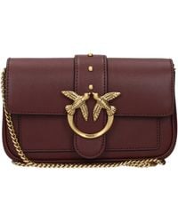 Pinko - Love Crossbody Bags Leather/Burgundy - Lyst