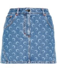 Marine Serre - Deadstock Denim Mini-Rok - Lyst