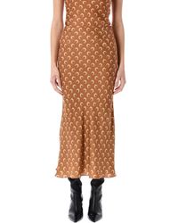 Marine Serre - Moon Satin Midi Skirt - Lyst
