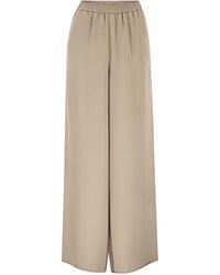 Max Mara - Mxmvolonta Broek Van Pure Zijde Met Wijde Pijpen - Lyst