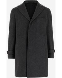 Tagliatore - Reversible Wool Coat With Front Closure And Charm - Lyst