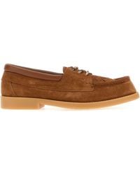 Bottega Veneta - Caramel Suede Pier Boat Shoes - Lyst