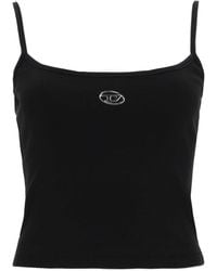 DIESEL - Top With Thin Straps And D-Logo Plaque On The Front - Lyst