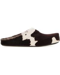 Marni - Printed Calf Hair Fussbett Slippers - Lyst