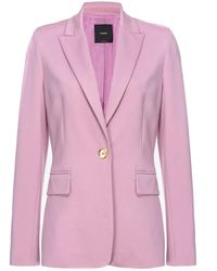 Pinko - Tailored Blazer With Single Button Closure And Classic Pockets - Lyst