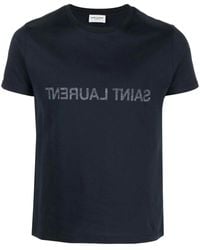 Saint Laurent - Logo Cotton T -shirt - Lyst