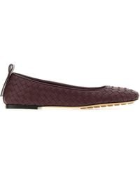 Bottega Veneta - Aubergine Leather Charlotte Ballerinas - Lyst